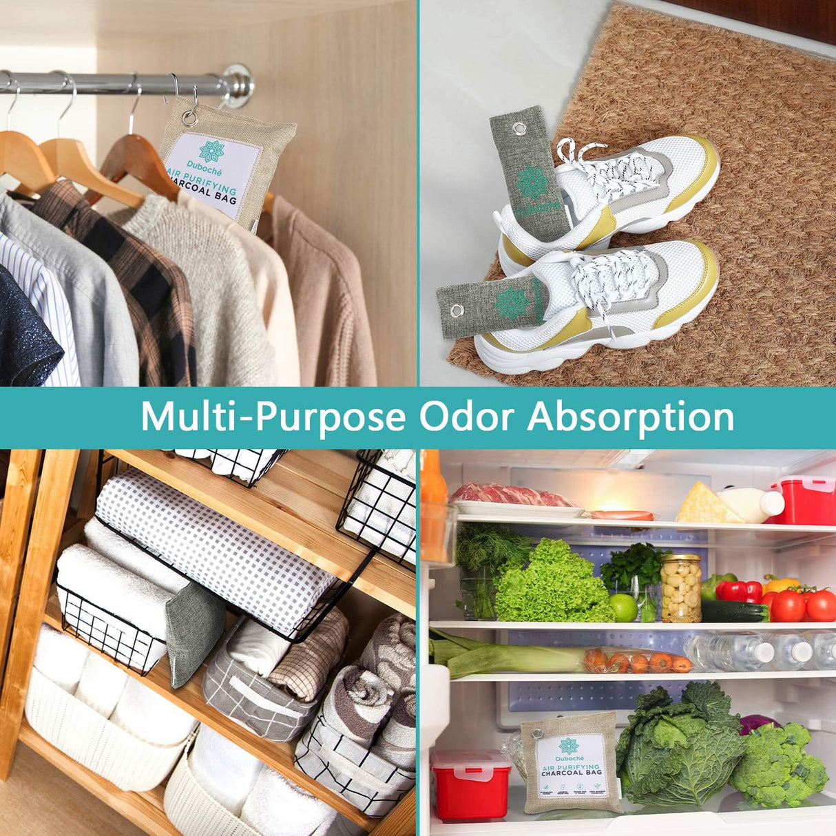 Bolsas de Carbón de Bambú Duboché, 8 Piezas, Purificadoras