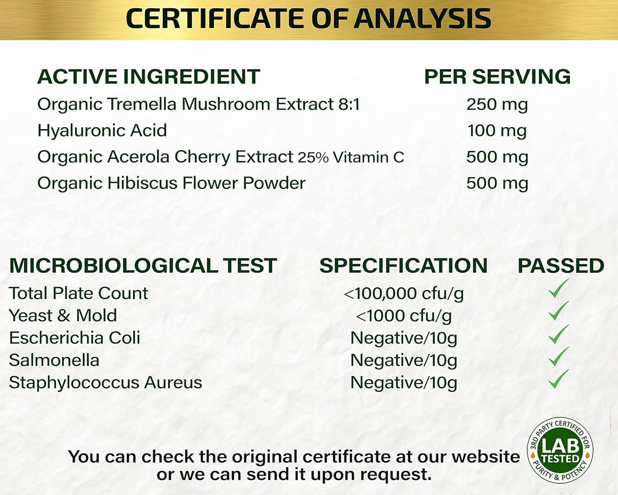 Suplemento de ácido hialurónico natural