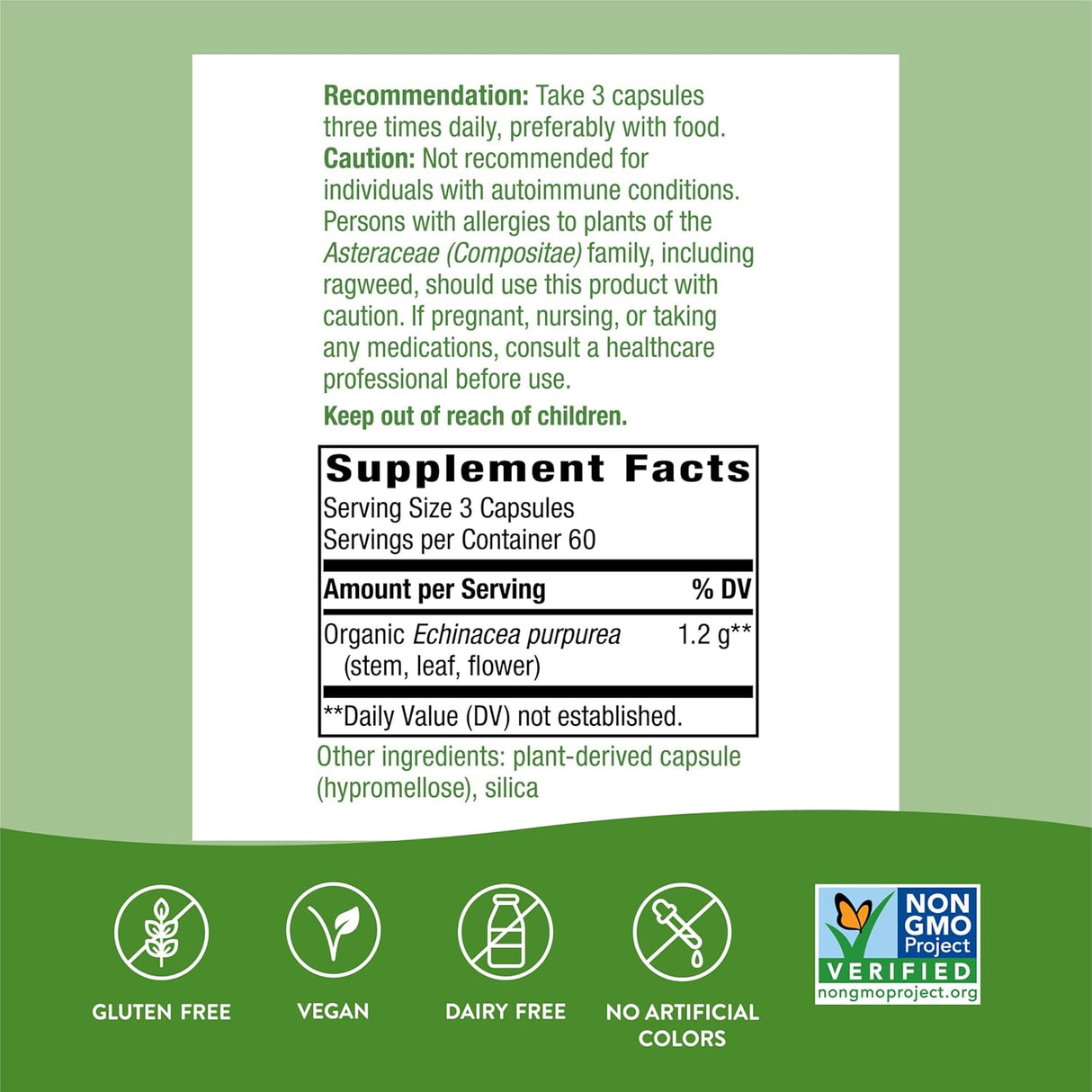 Nature's Way Echinacea Purpurea, 1,200 mg por porción 180un