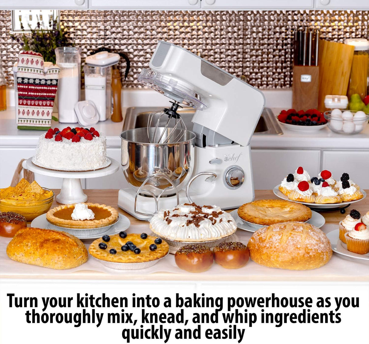 Mezcladora Deco Chef 5.5 QT, 550W, 8 Velocidades, Modelo 2023