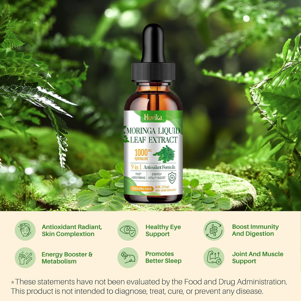 Extracto Líquido de Moringa, Moringa Plus, 1000 mg con Cúrcuma, Zinc y Vitamina C, 2 oz
