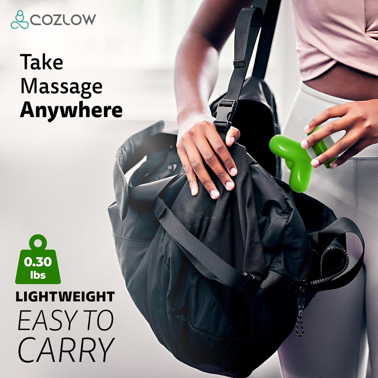 Masajeador de Mano Mini - Potente Vibración - 2 Modos de Uso