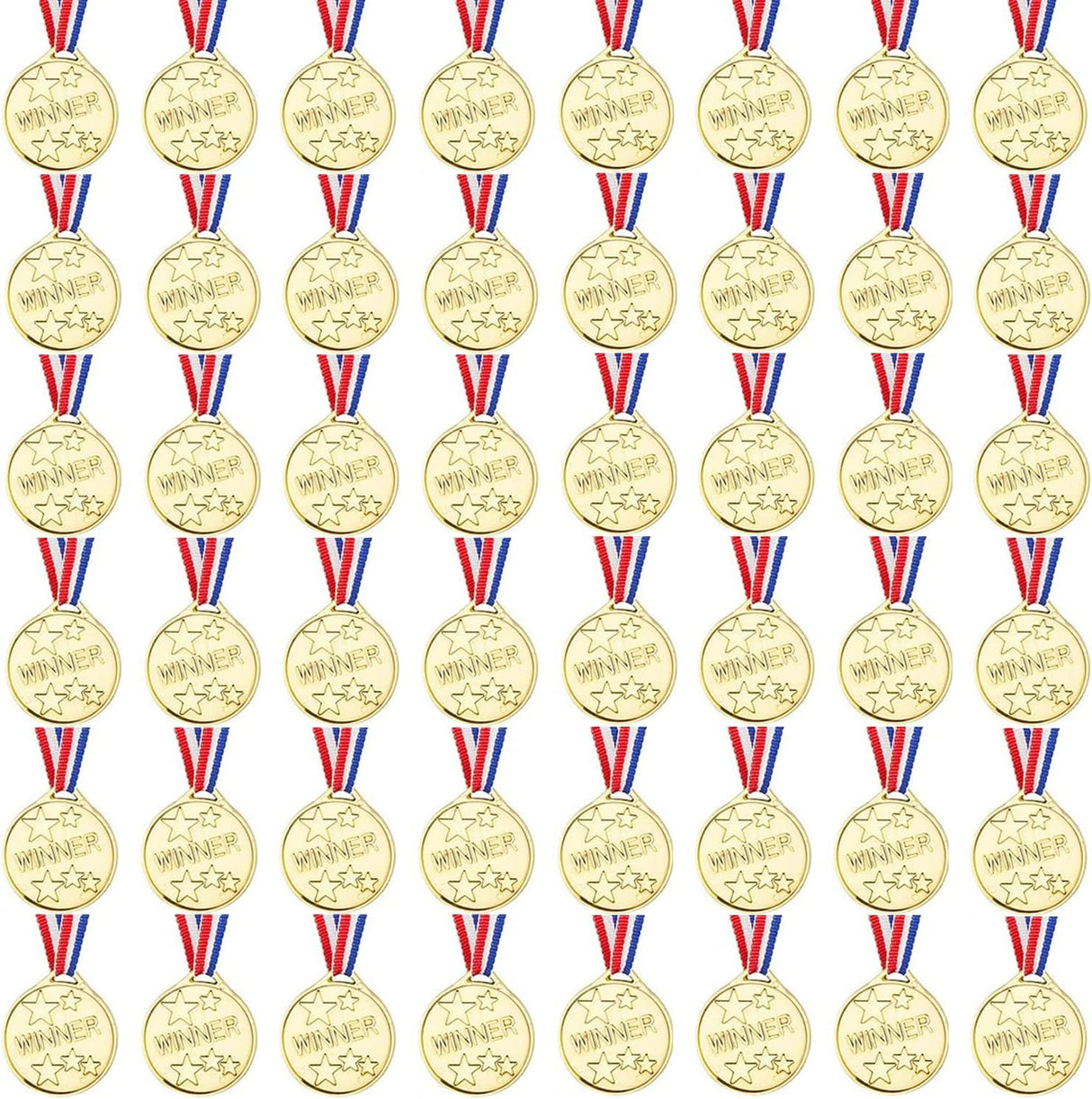 Medallas de ganador de plástico dorado Paquete de 48