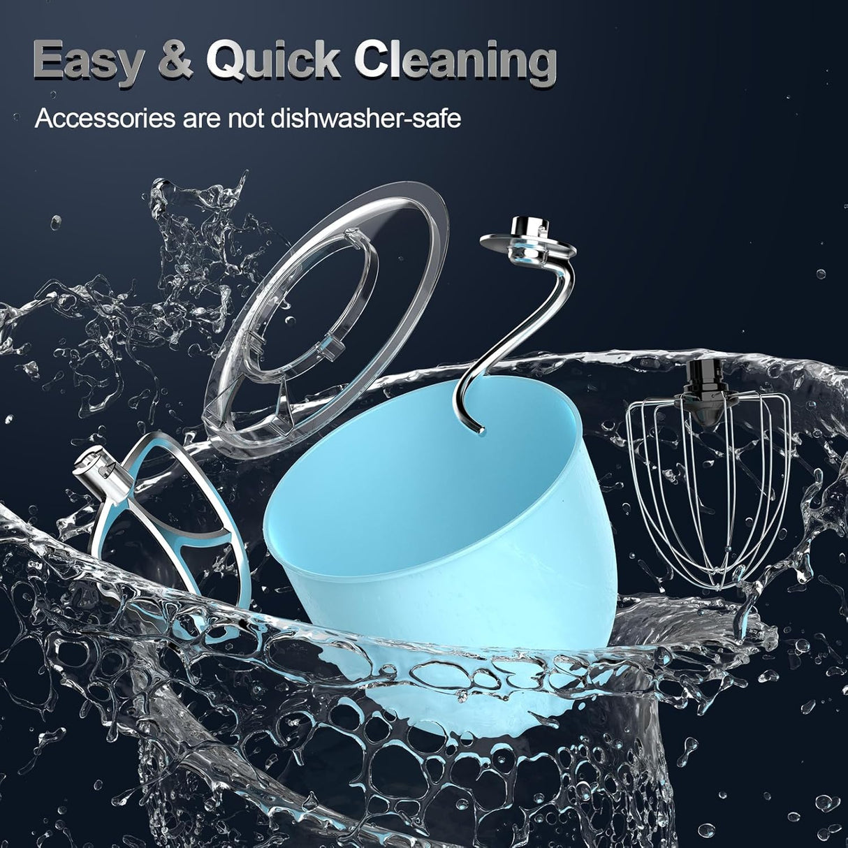 Batidora de Pie, 6.5QT, 10 Velocidades, 660W, Modelo 3 en 1