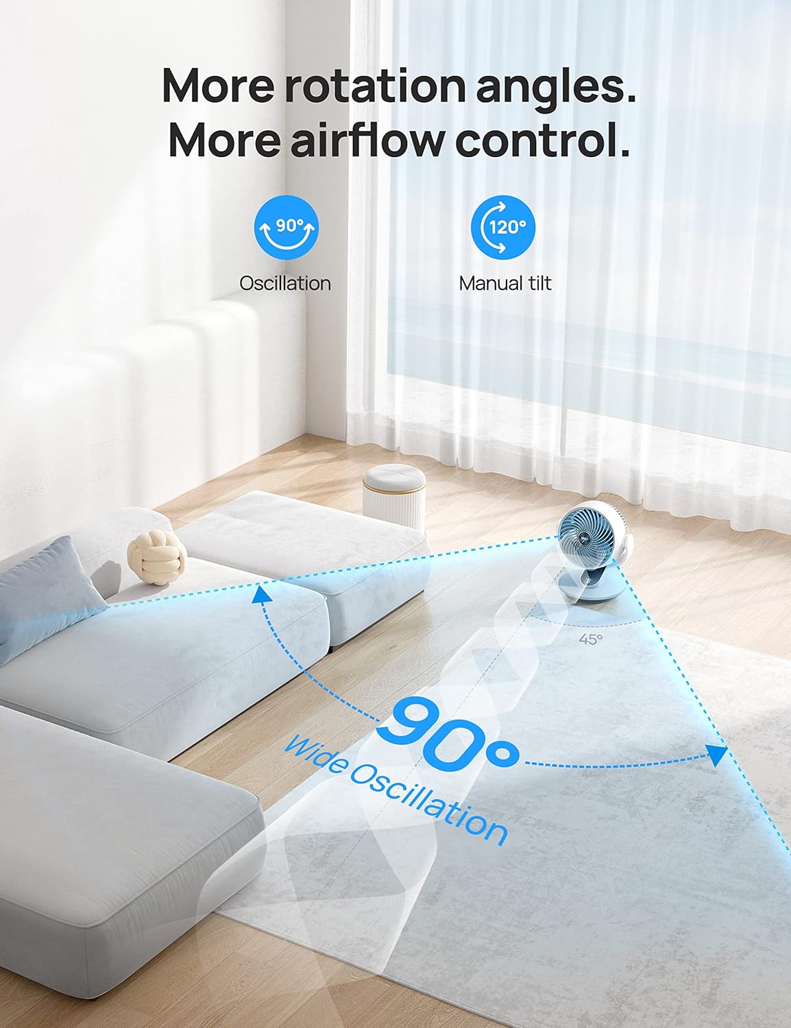 Ventilador Dreo Oscilante 13 Silencioso, 4 Velocidades, Modelo X