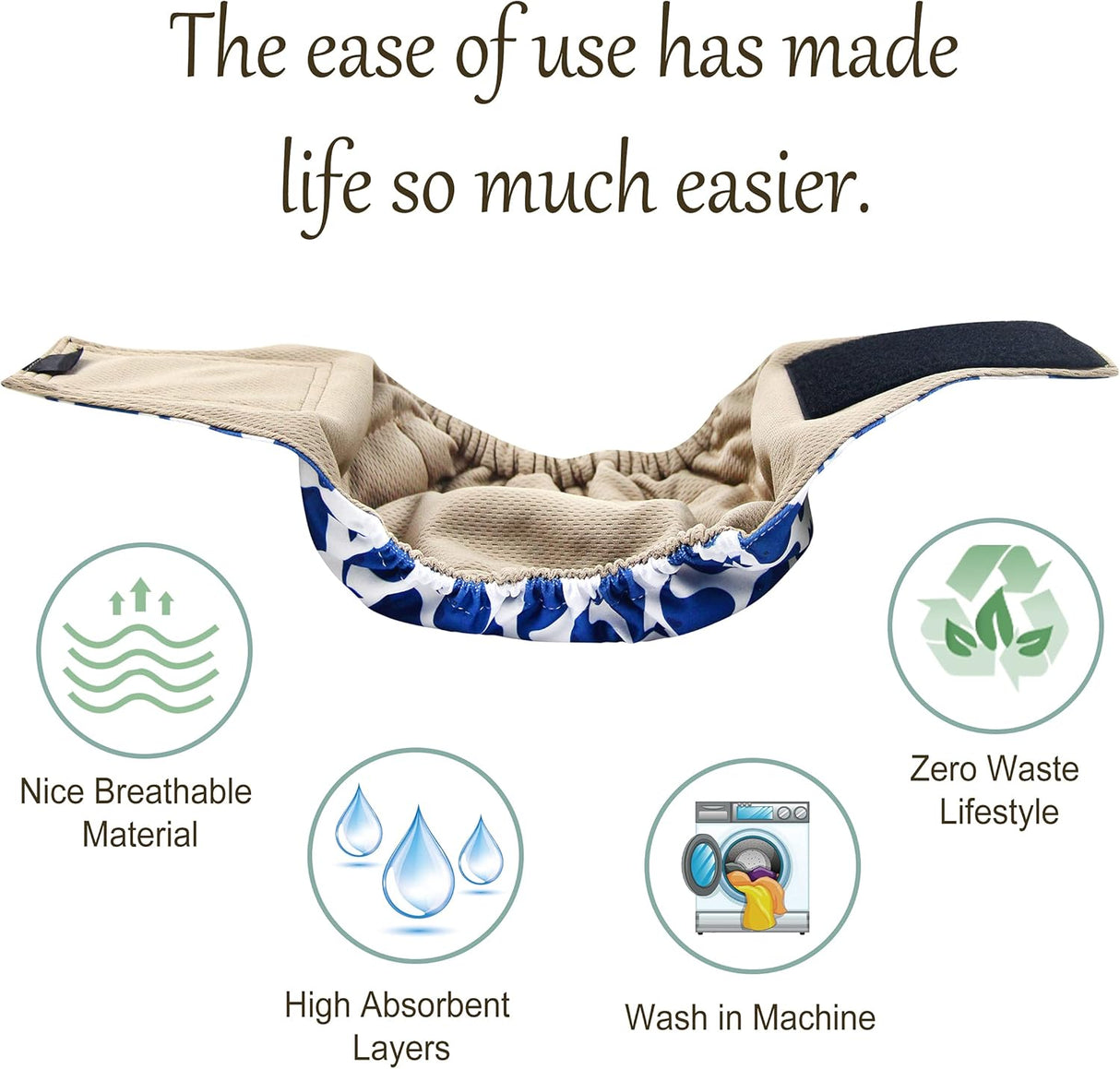 Grecle Pañales prémium para perros machos.Banda lavable para el vientre