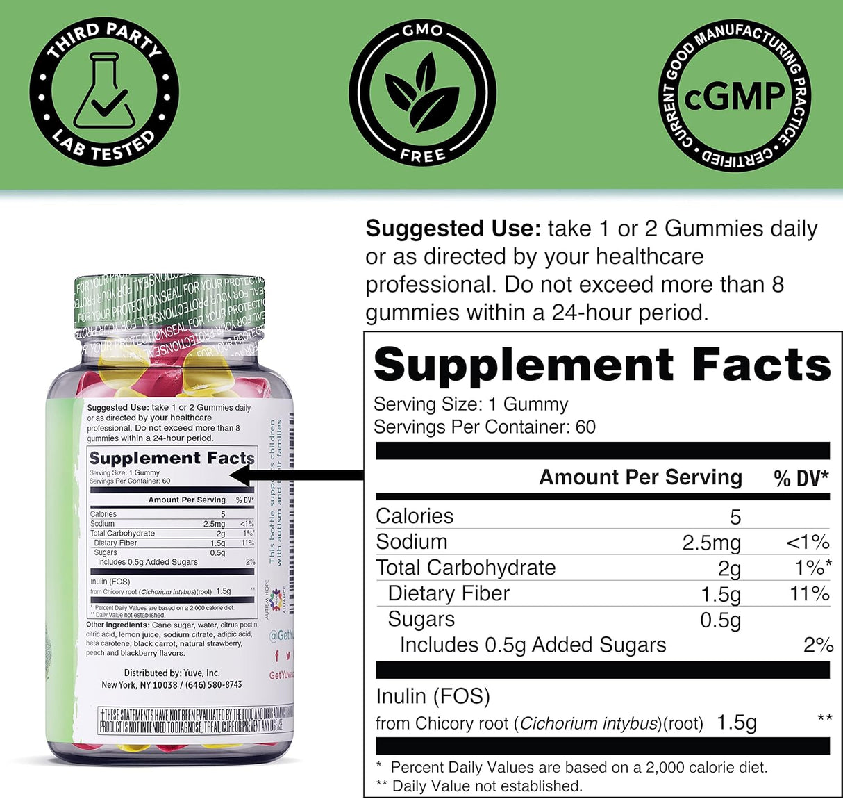 Suplemento de fibra soluble Apoya la salud intestinal