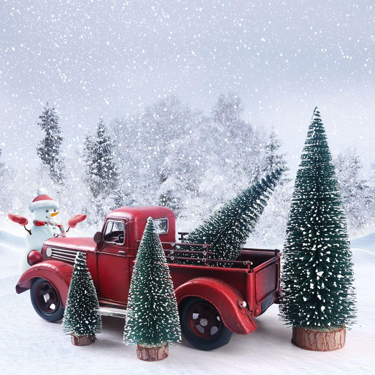 Mini Árboles de Navidad 4 Pcs, Decoración, 9.9/7.9/5.9/3.9