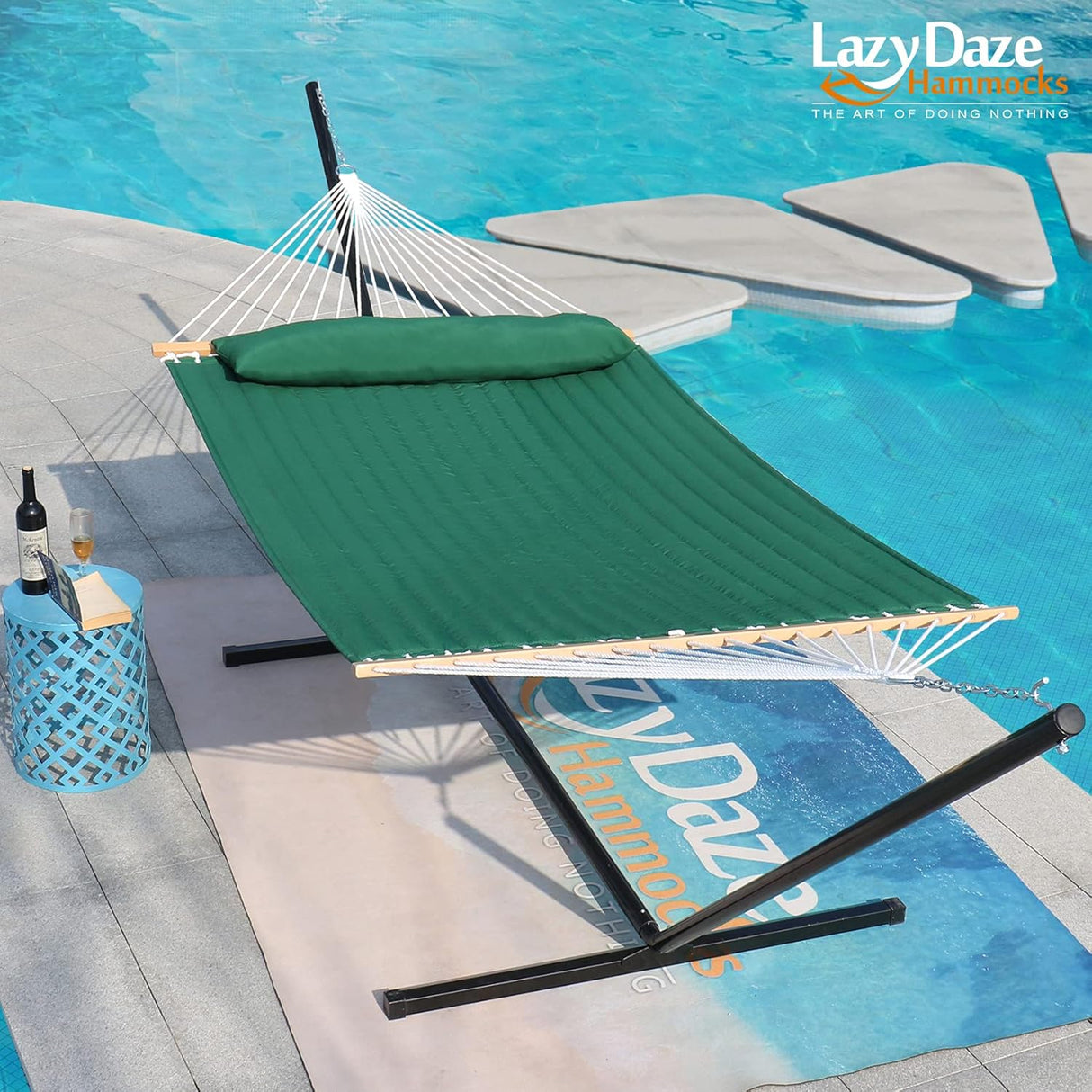 Hamaca Doble acolchada Lazy Daze 12FT, 450 lbs, con almohada