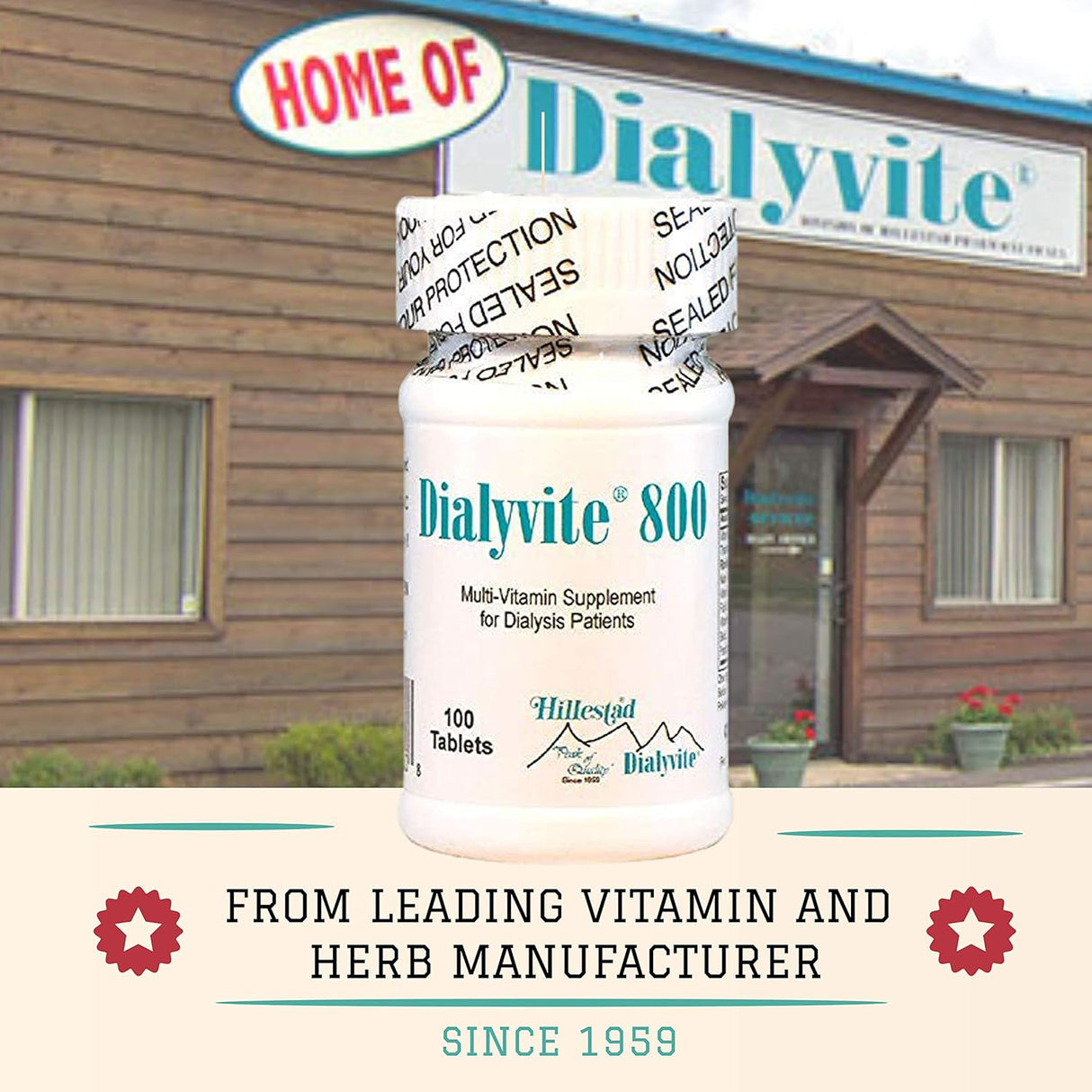 Suplemento Multi-Vitaminas Dialyvite 800 de Hillestad Labs, 100 Tab.