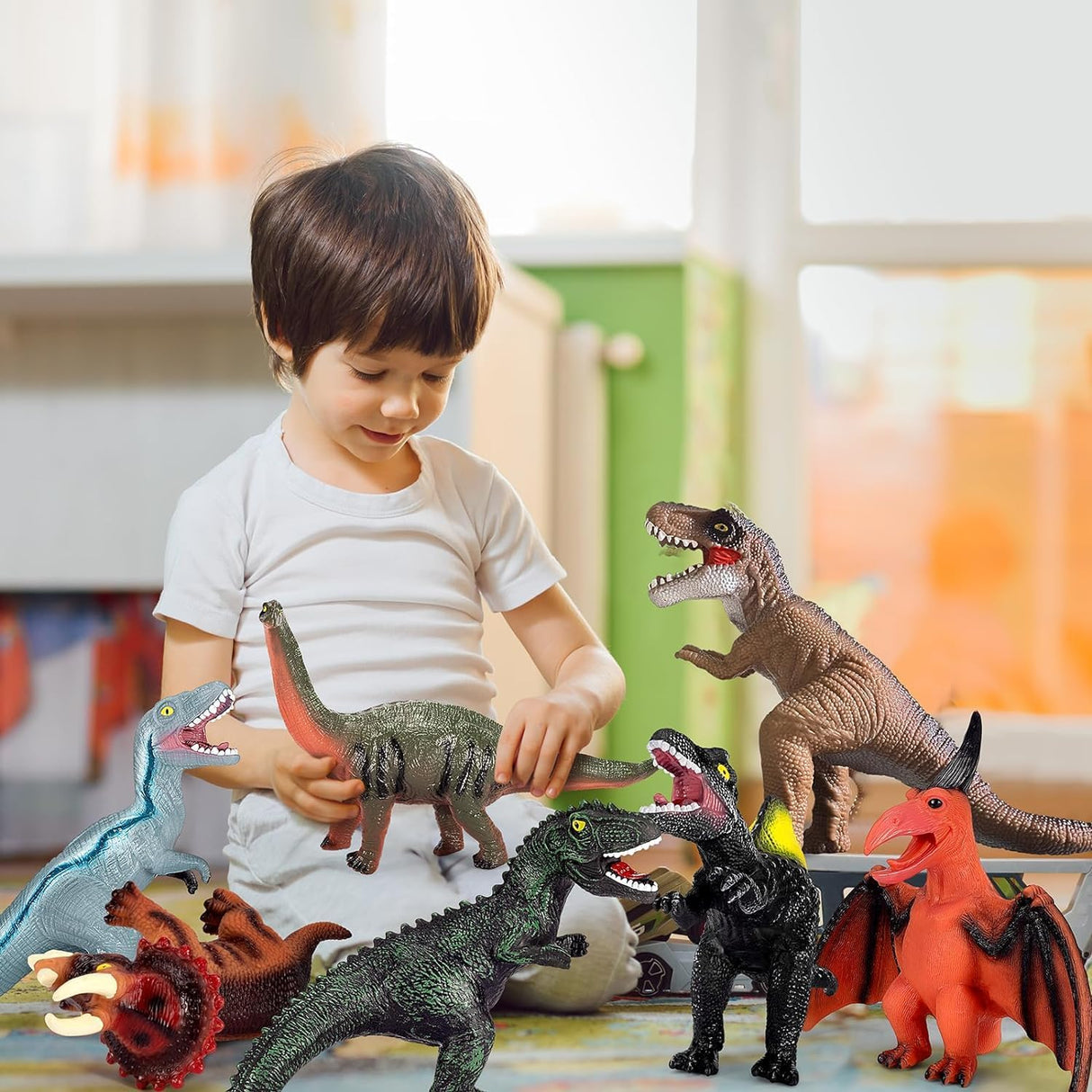 Juguetes Dinosaurios Jumbo 7 Piezas - Perfecto Regalo Infantil