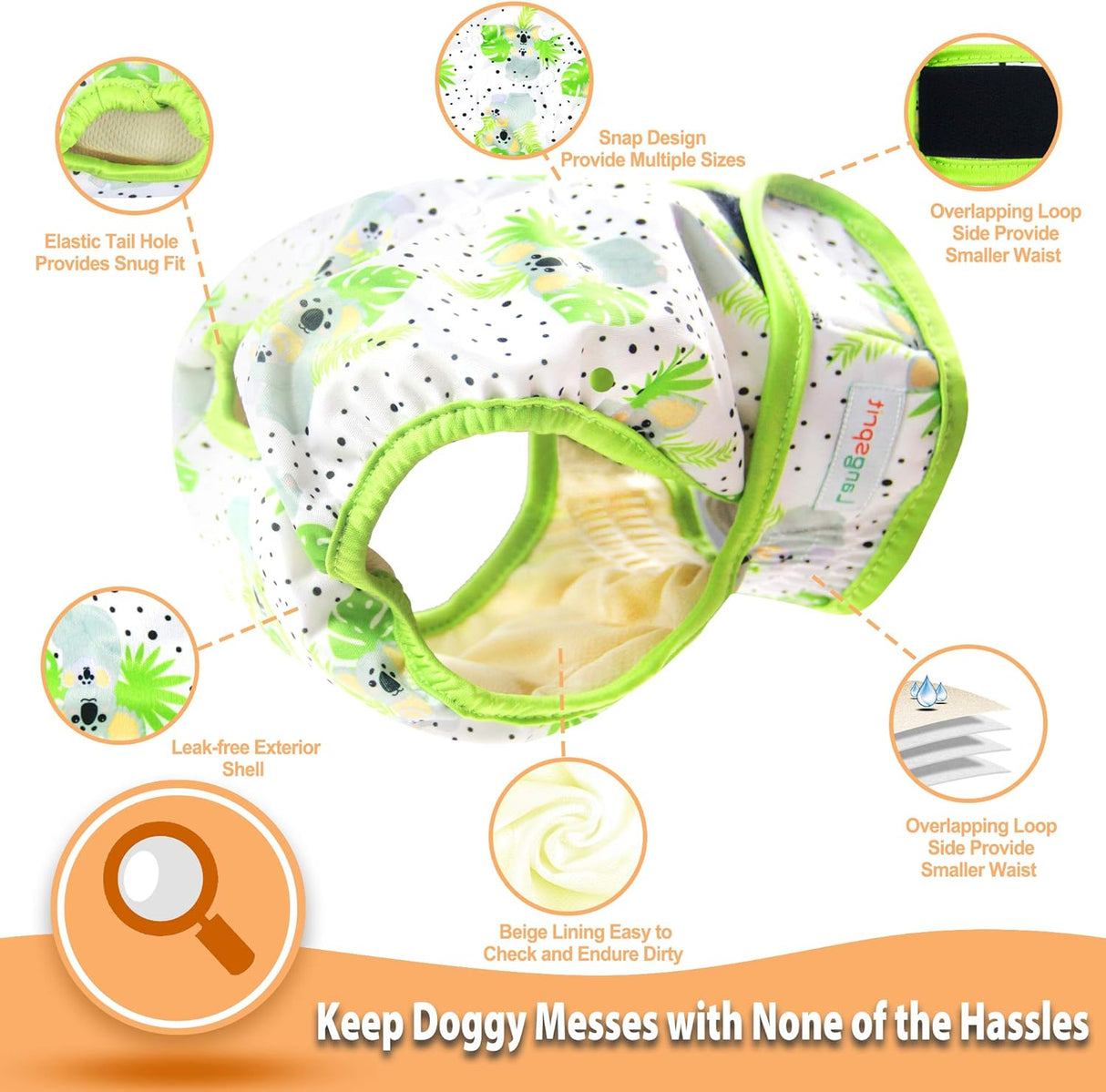 Langsprit - Pañales lavables para perro hembra para perritas