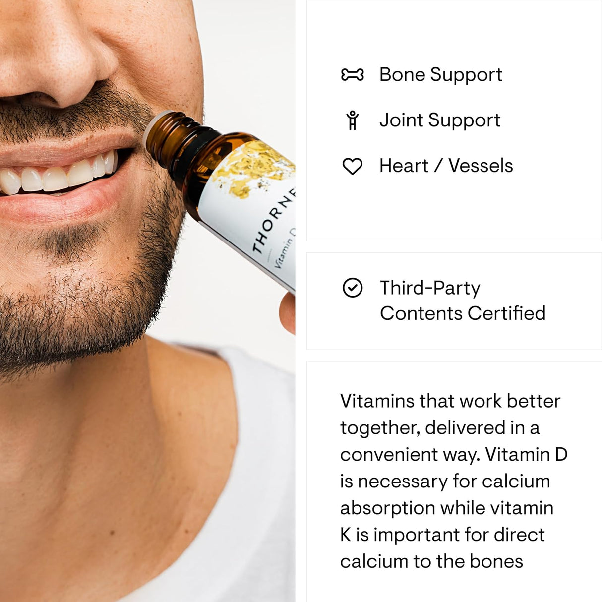 Thorne Vitamina D + K2 Líquido con dispensador, 600 porciones
