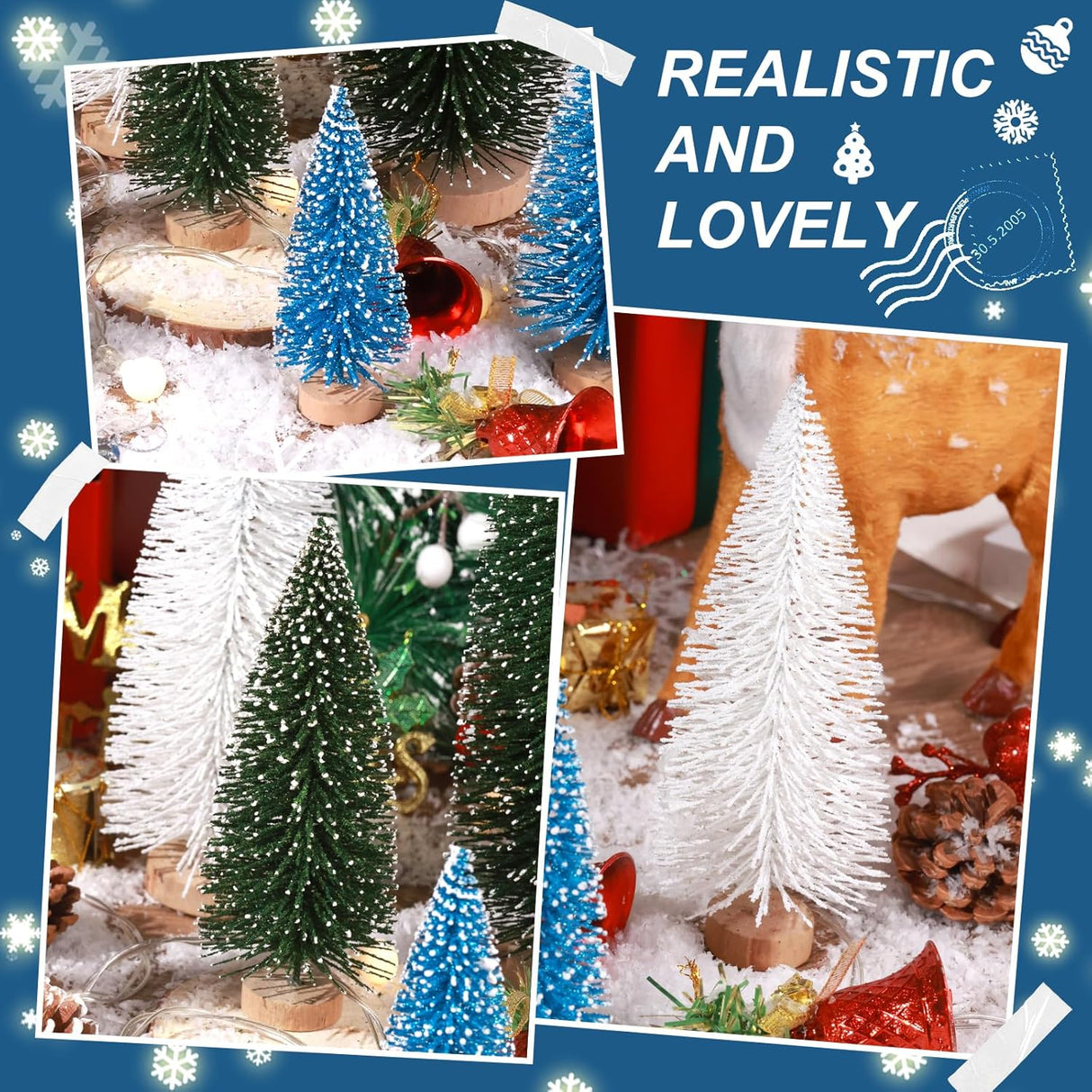 Arbolitos de Navidad Hatisan 6pcs con Base de Madera