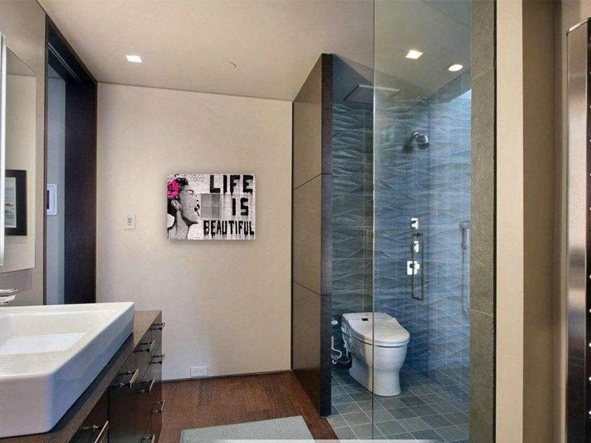 Póster de arte pop con graffiti, pintura en lienzo de Banksy