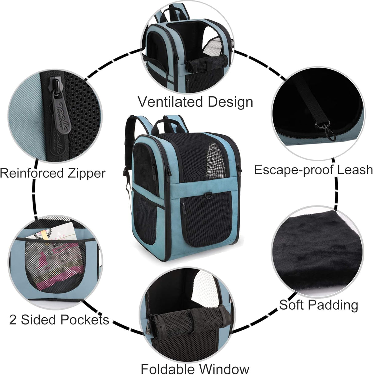 Mochila para transportat gatos azul