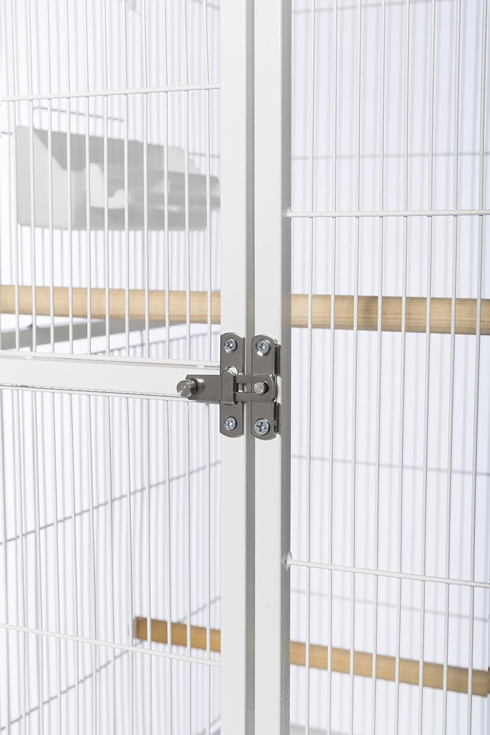 Jaula de vuelo de hierro forjado con soporte tiza blanca