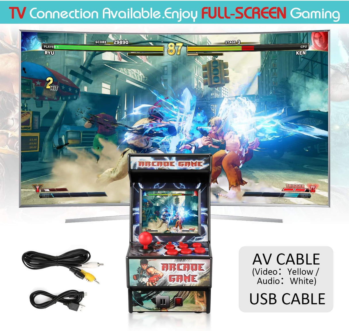 Mini consola de arcade 156 juegos RHAC06 Golden Security