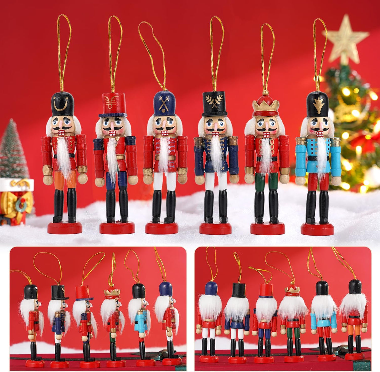 Adornos Navideños Nutcracker COMBIUBIU, Figuras de Madera