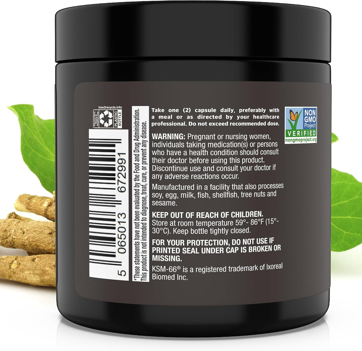 Suplemento Ashwagandha LUAL KSM 66 - 600mg Extracto 700mg