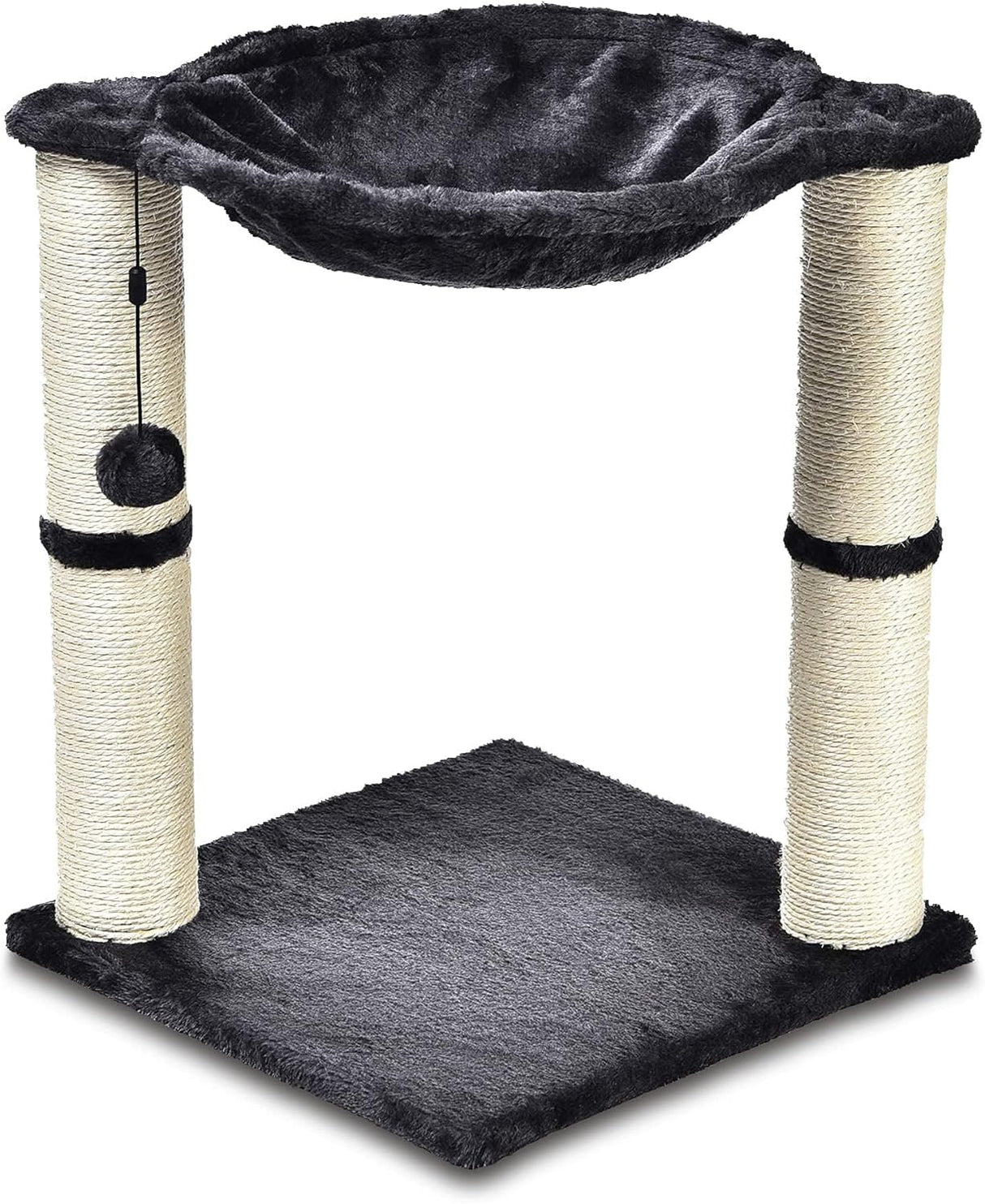 Torre para gatos Amazon Basics con hamaca y rascadores, 19.7