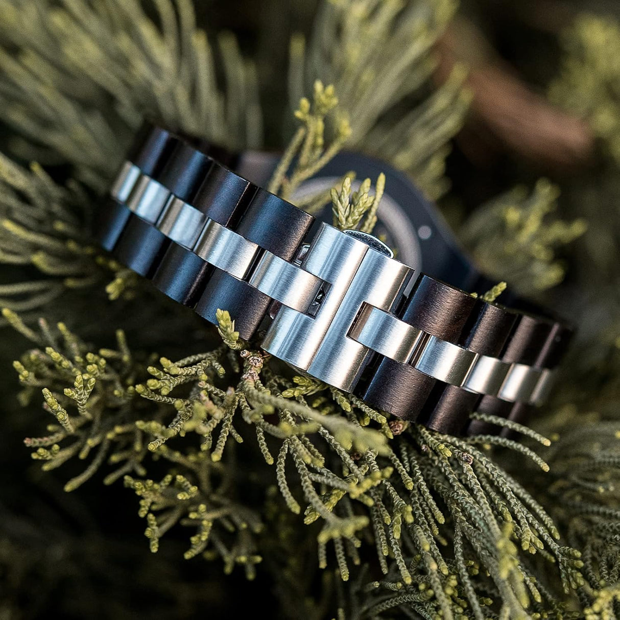 Reloj de madera de cuarzo para hombre visualización de fecha