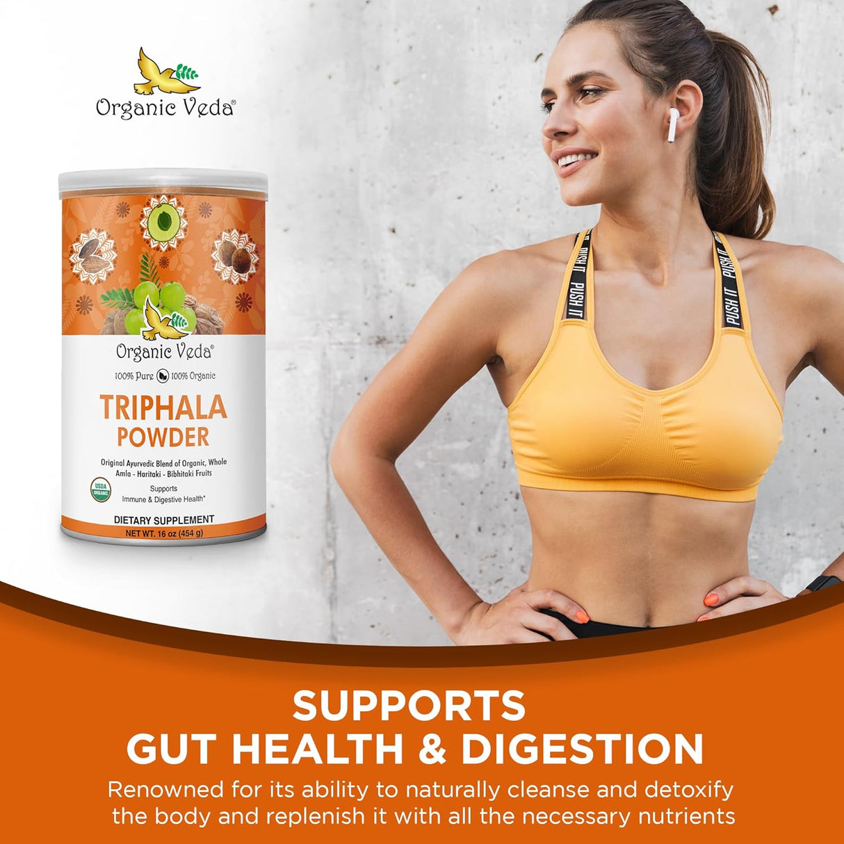 Suplemento Organic Veda Polvo de trifala puro 16 oz 454 gr