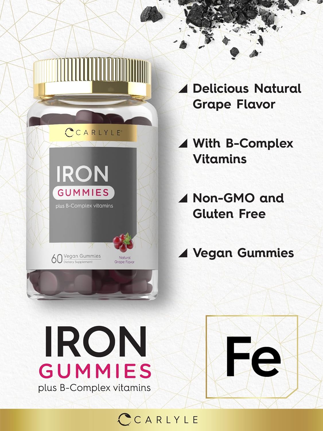 Suplemento Carlyle Gomitas de hierro Vitaminas complejo B
