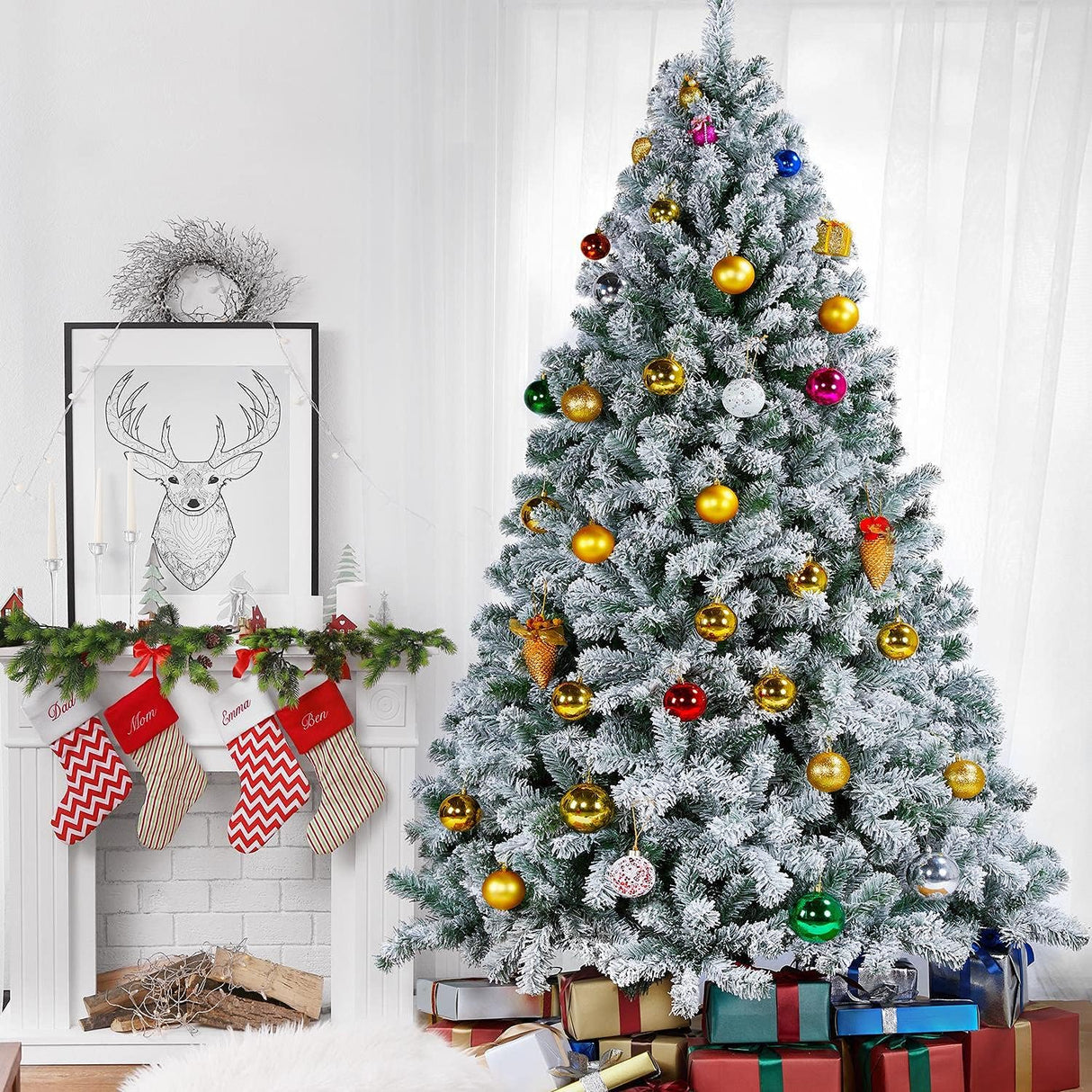 Árbol de Navidad Artificial Yaheetech 7.5ft con 1284 Ramas