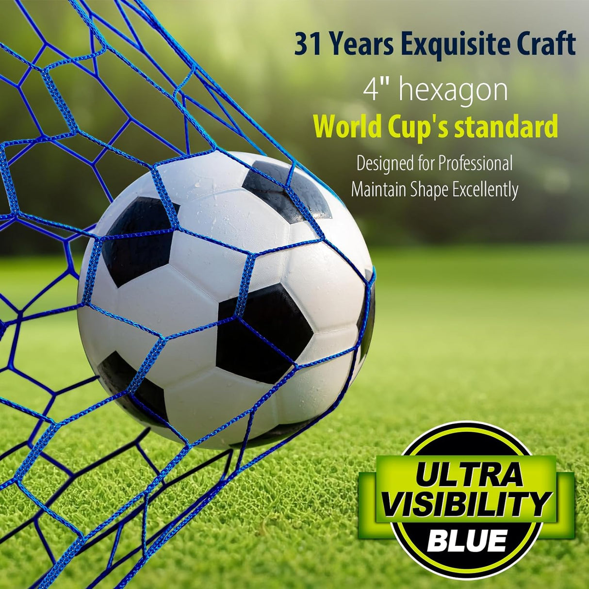 Red de Portería de Fútbol Profesional 24x8, 18.5x6.5 pies