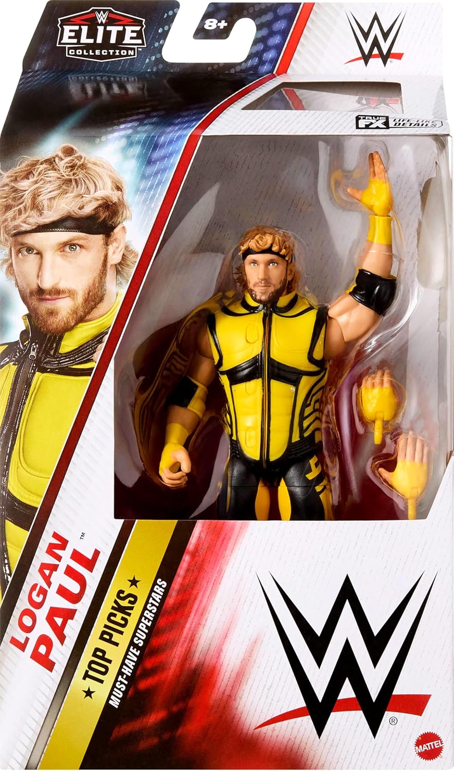 Figura de Acción Elite WWE Mattel, Logan Paul, 25 Puntos de Articulación