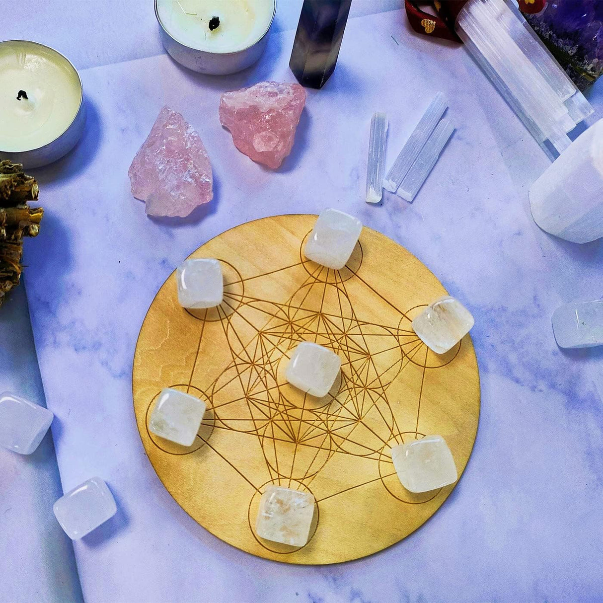 Juego de 10 cristales curativos de cuarzo transparente a granel