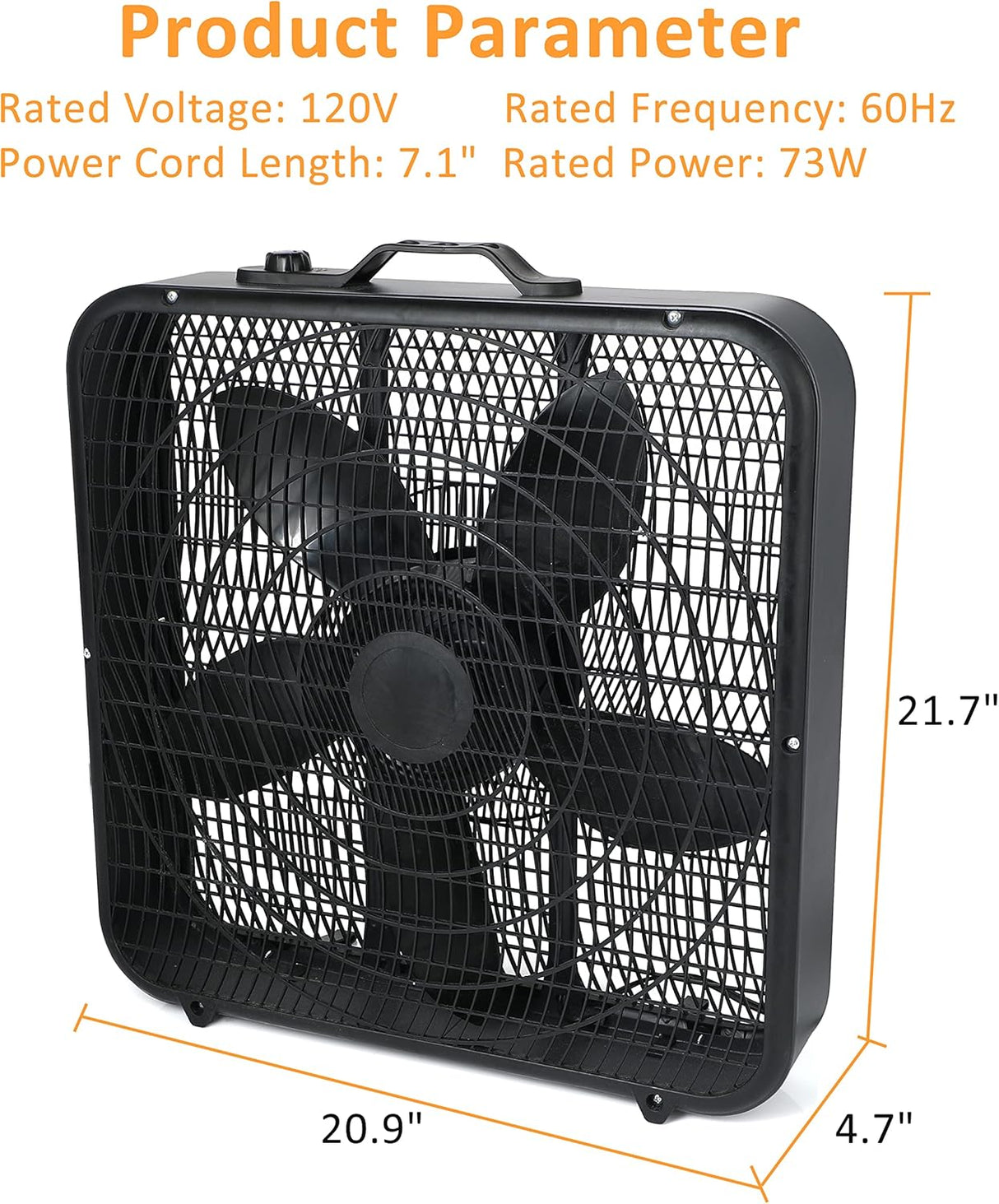 Ventilador de caja Simple Deluxe 20”, 3 velocidades, modelo 2023