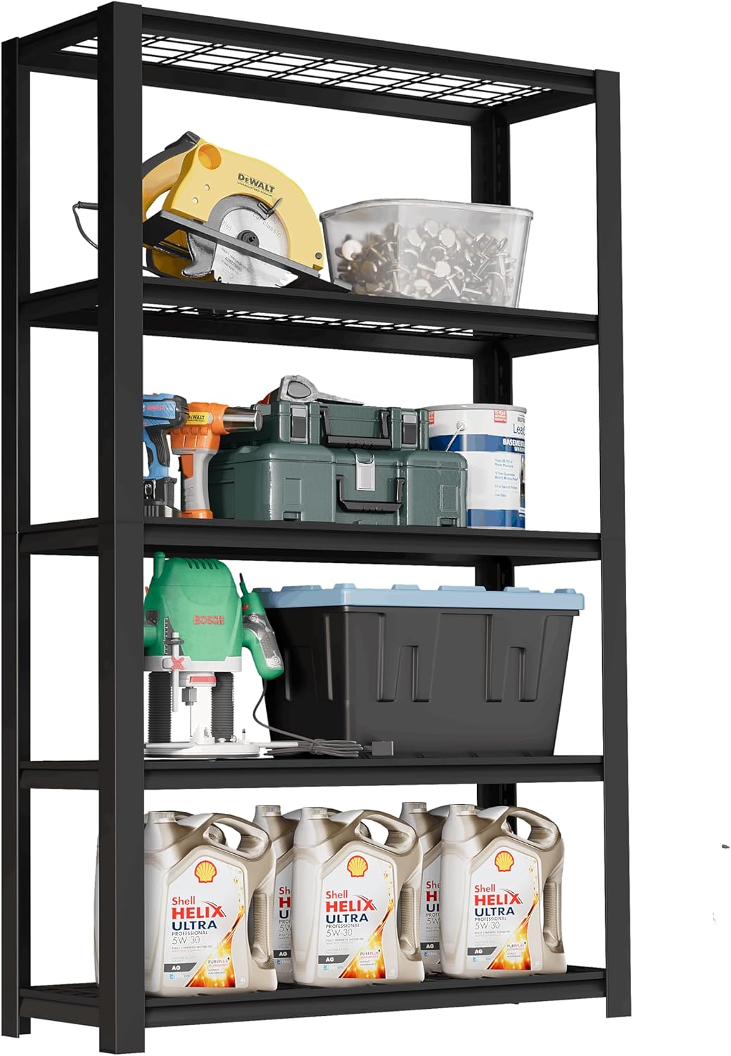 Estantería de garaje resistente de 2500 libras, metal, 5