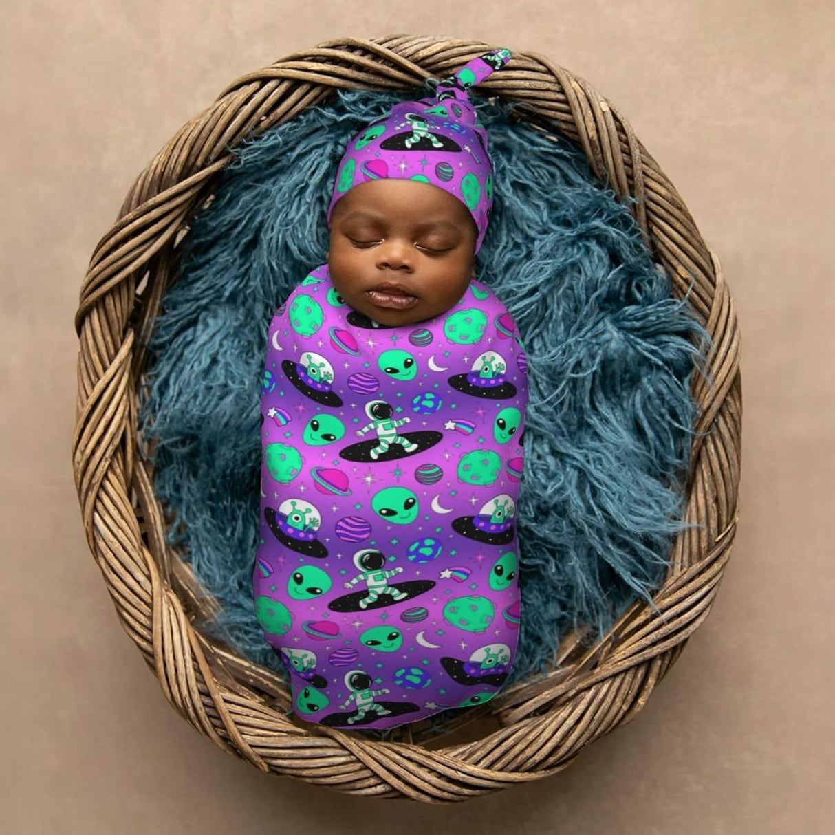 Manta de Envueltas para Bebés Astronautas y Alienígenas, Suave