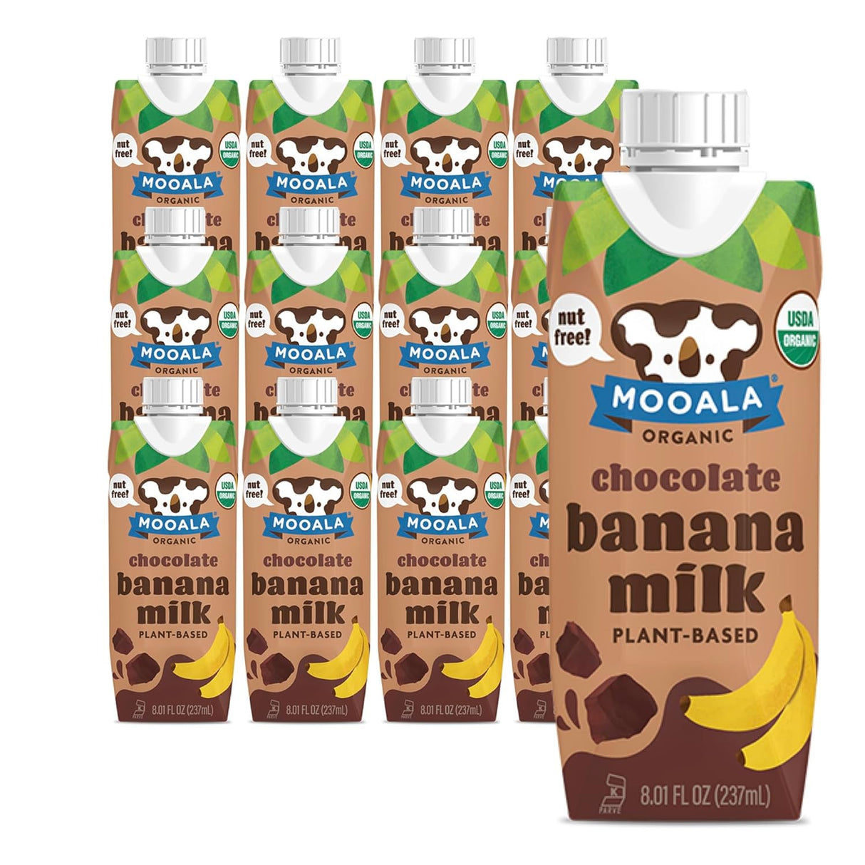 Mooala Chocolate Bananamilk Orgánico Estable 8.0 fl oz Estuche 12