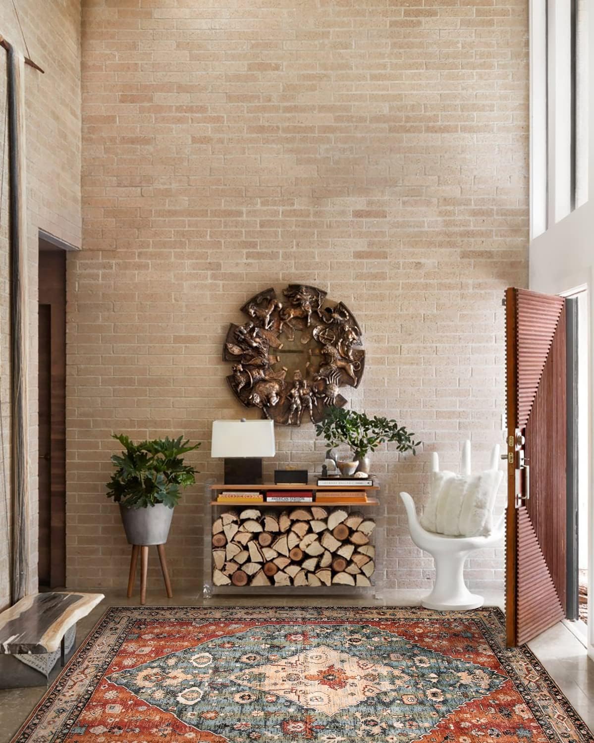 Alfombra tribal bohemia de 8 x 10 para sala 123456 Lahome