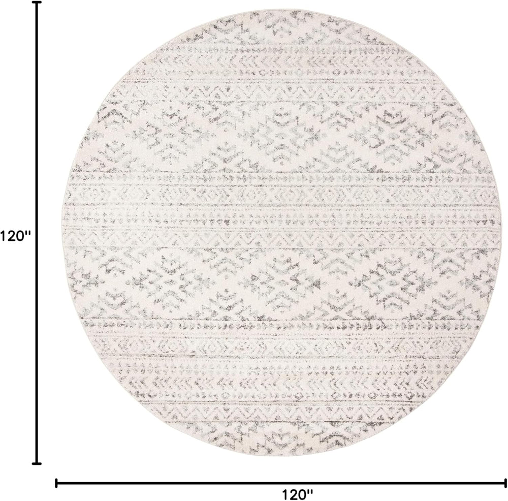 Alfombra Área Redonda 10' Marroquí Boho Tribal TUL272A