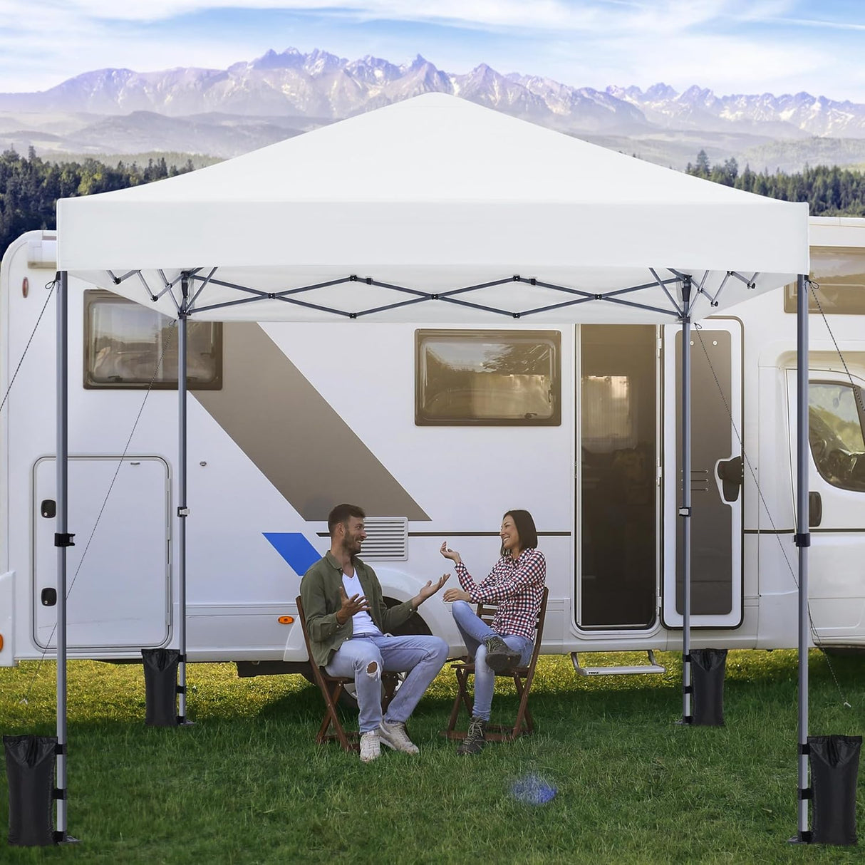 Toldo Plegable Yaheetech 10x10 para 1 Persona, Blanco