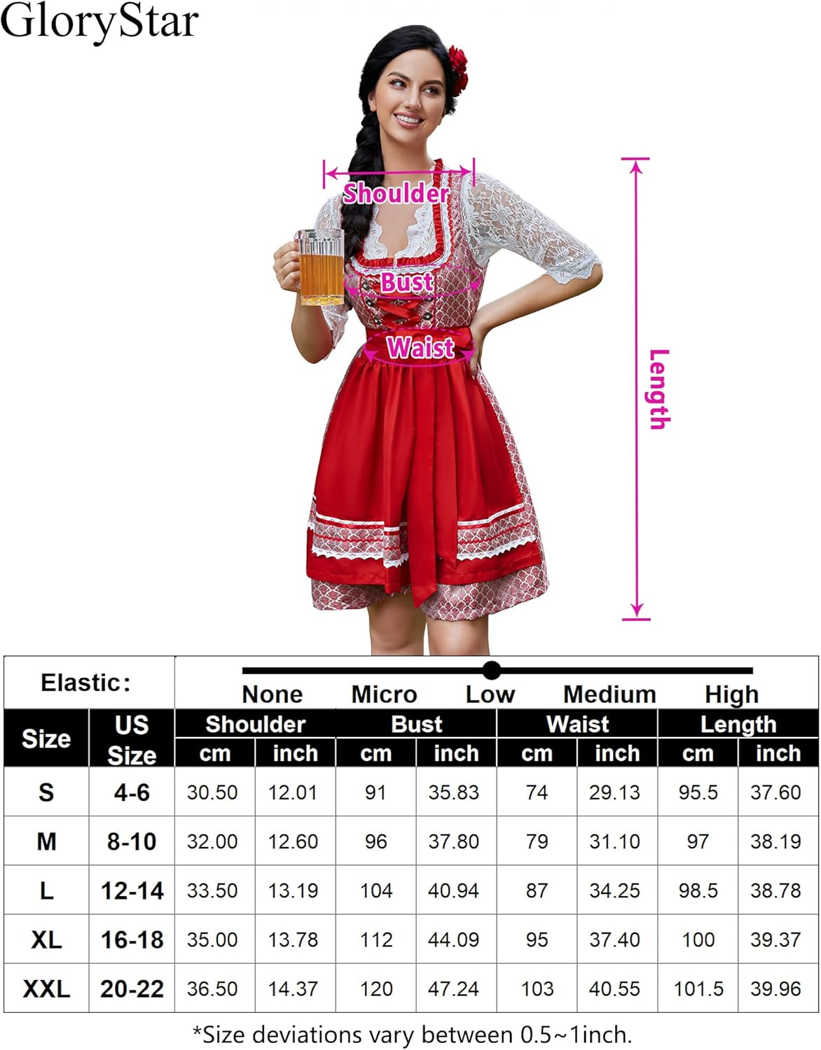 Disfraces de Vestido para mujert rojo talla L