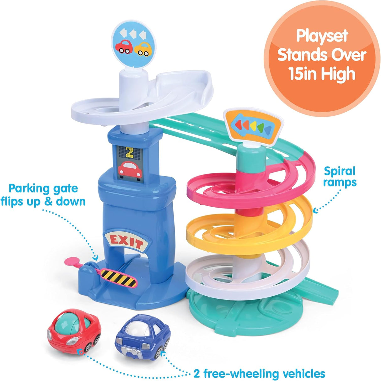 Garaje Kidoozie Park 'n Roll - Ramp Espiral para Niños 18+ Meses