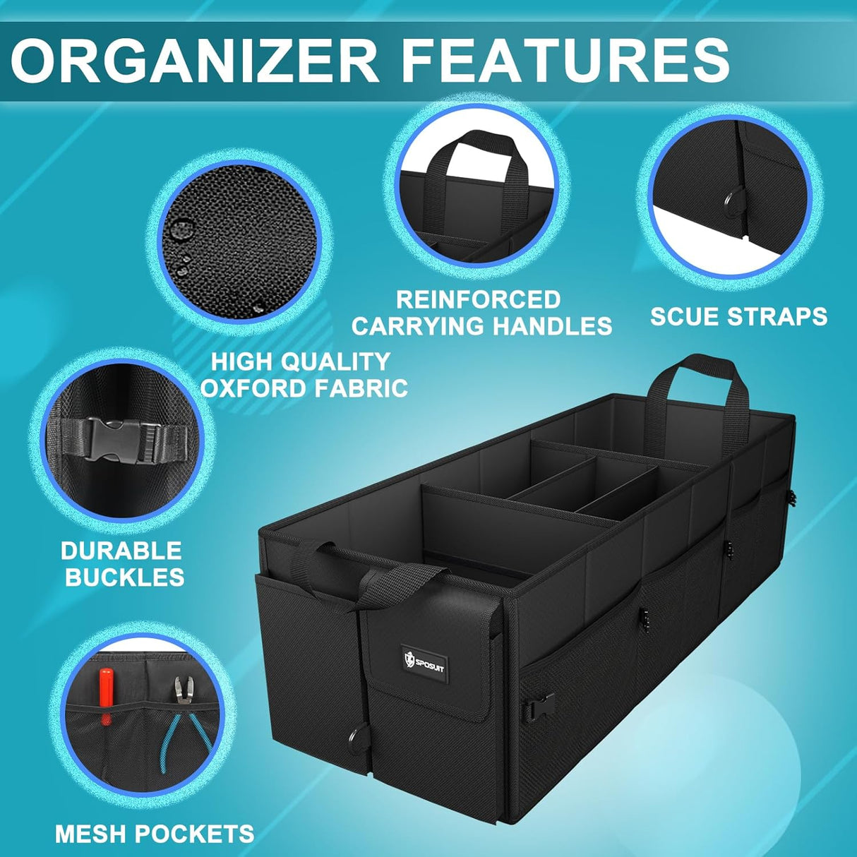 Organizador de Maletero Extra Grande Sposuit 98L Plegable