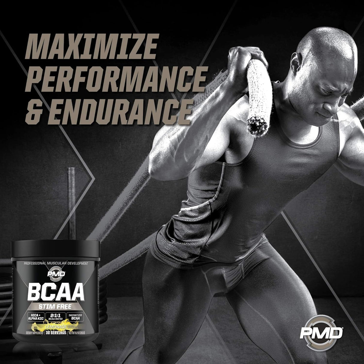 PMD Sports BCAA Aminoácidos sin Estímulo, Mejor Rendimiento 30 Servs