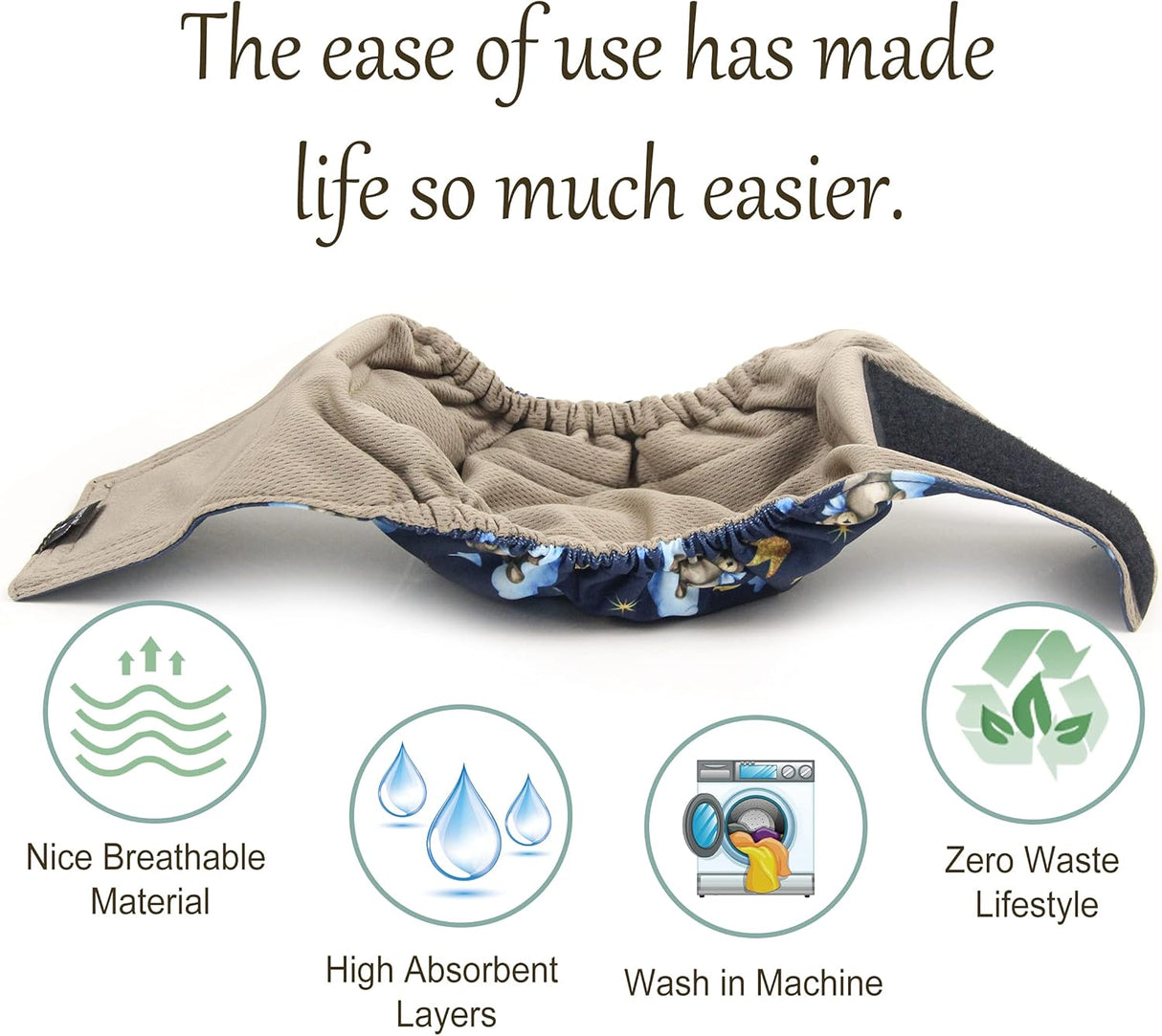 Pañales prémium para perros machos, pañales de alta absorción (oso, S)