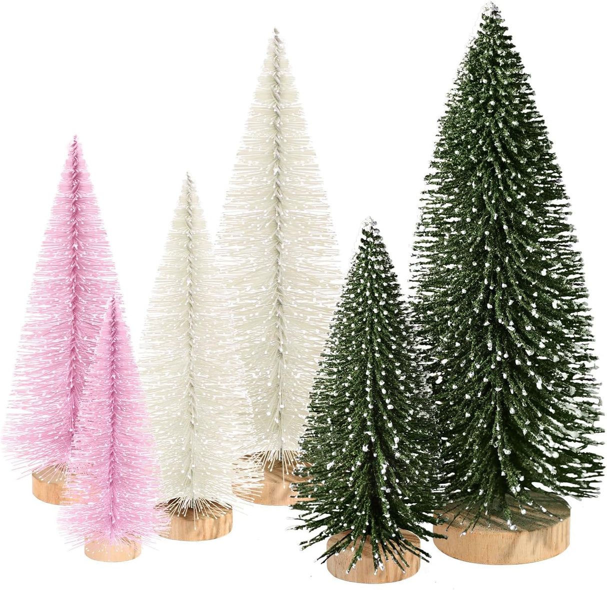 Mini Árboles de Navidad Artificiales, Decoración, 6 Piezas