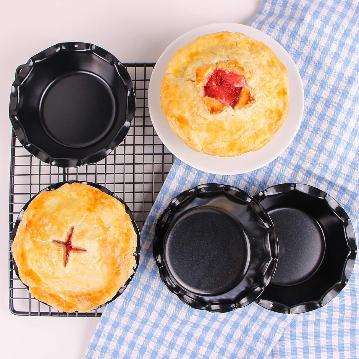 Moldes para tartas antiadherentes con bordes con volantes