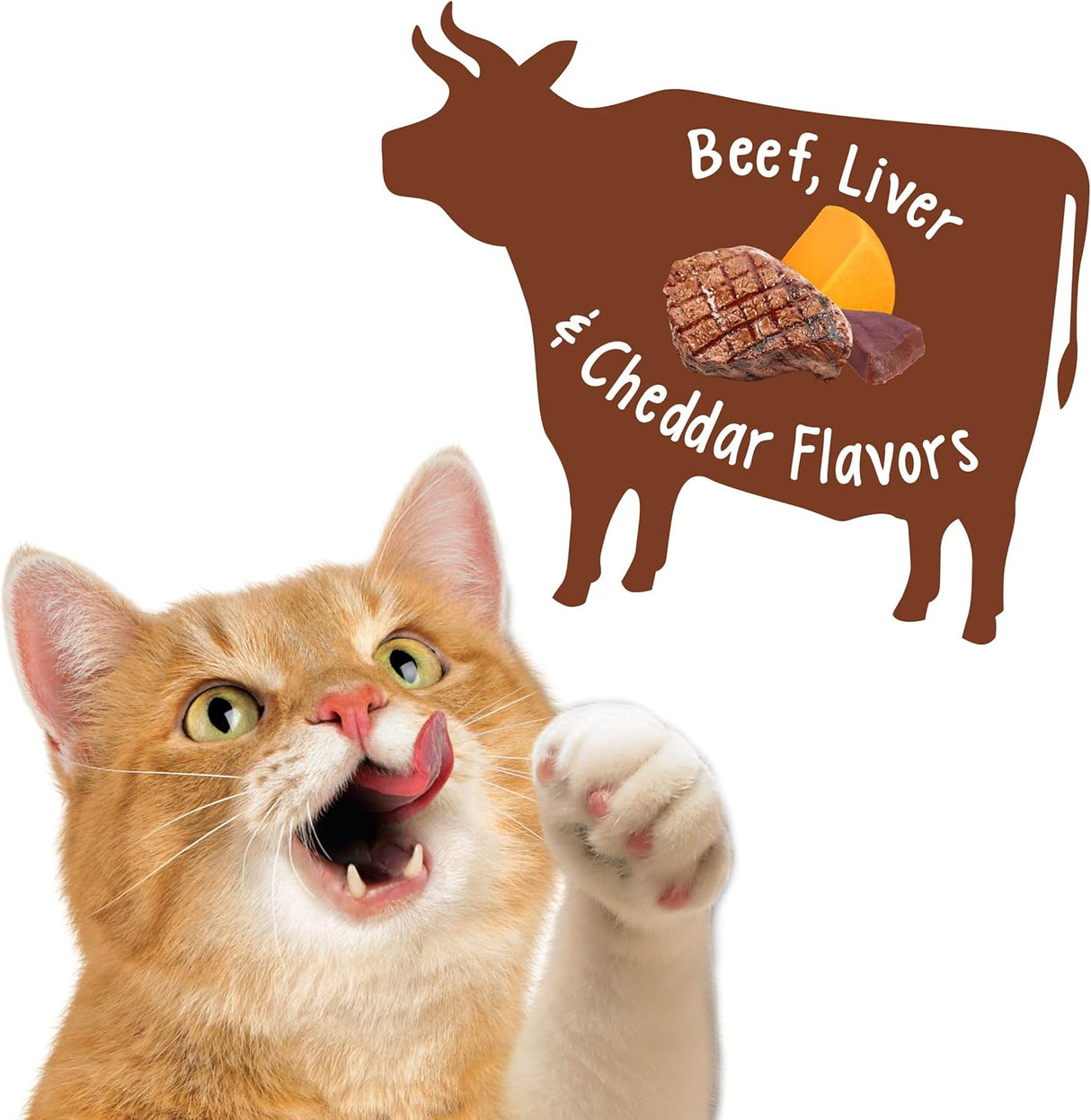 Golosinas para gatos (10) bolsas de 2.1 onzas Carne de res