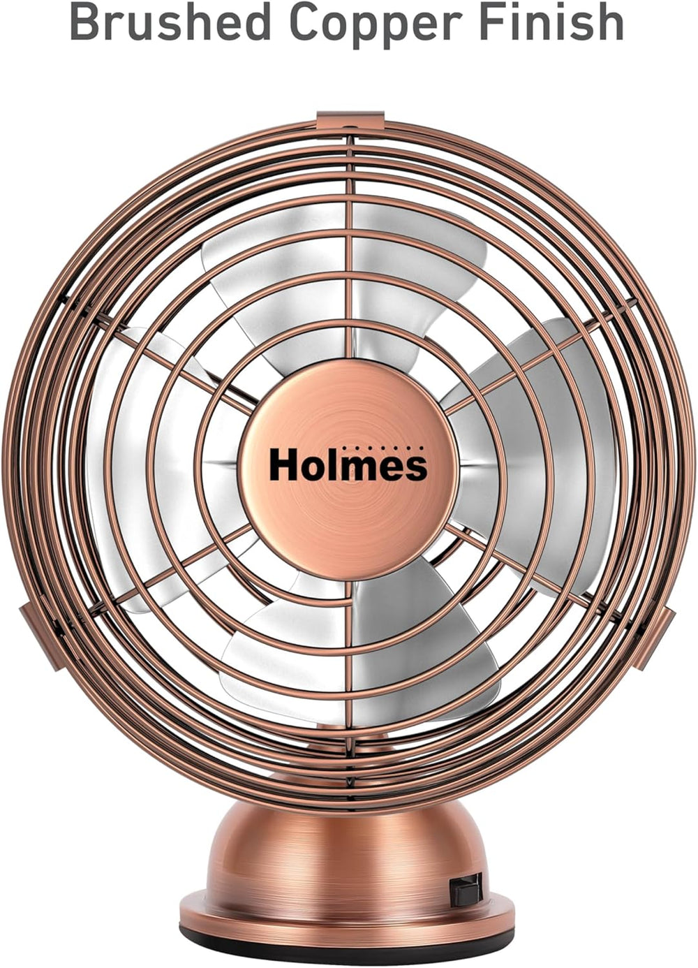 HOLMES Ventilador de Escritorio Mini USB, 4 Aspas, 100° Tilt