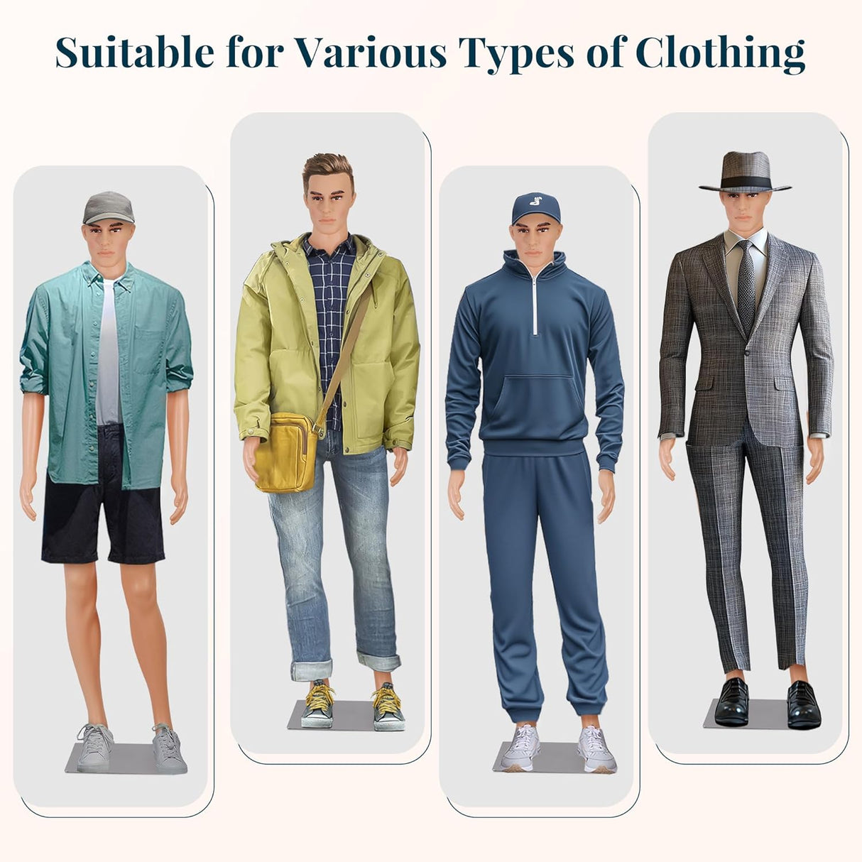 Maniquí ZENY Hombre 73 Ajustable, Rotación 360°, Detachable