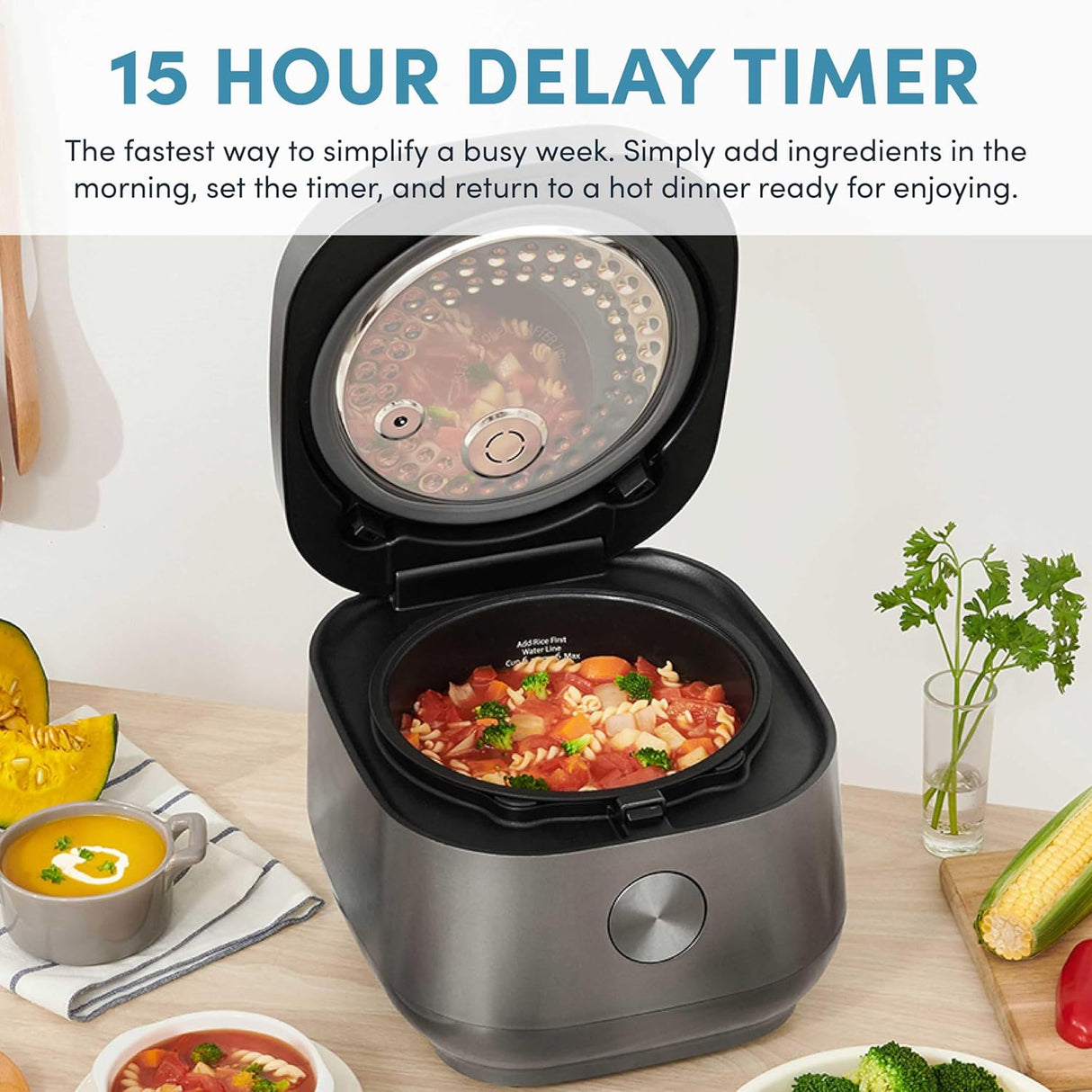 Arrozera AROMA® 6 tazas, inducción, multicooker, ARC-7606GR